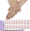 Semi Cured Gel Nail Strips – Real Gel Nail Polish Wraps for Brittle Nails | Waterproof Long Lasting Easy Peel-Off Removal | Hema-Free | 20-Piece Pink Aura Salon Kit with File & Stick