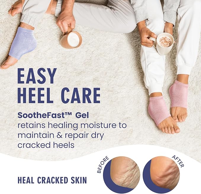 Dr. Frederick's Original Moisturizing Fuzzy Heel Socks for Dry Cracked Heels Treatment - Infused with Olive Oil, Jojoba Oil and Vitamin E - 2 Pairs - Stocking Stuffers for Adults - Lilac Leisure