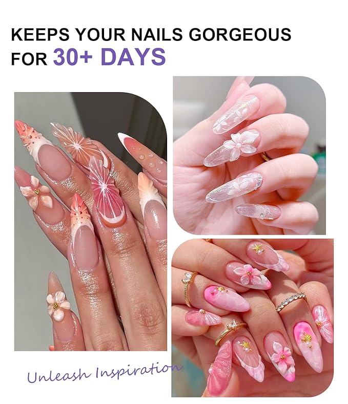 Clear 3D Nail Gel LEDSUUEI: 60g Solid Nail Glue Gel Non-Sticky Molding Gels for Nails White Sculpting U V LED Soak Off Gels for Carving