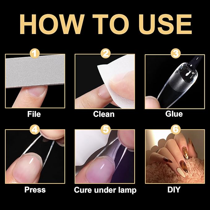 BlueZOO Gel Long Nail Tips Pre-etching Almond Coffin Oval Clear Press On Nails, Salon Quality 3 Styles 360Pcs Half Matte Full Cover Acrylic False Nails Extension DIY Manicure Beginner & Professional