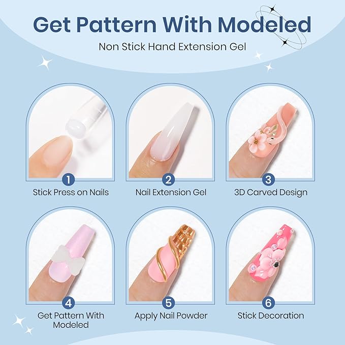 Solid Builder Gel for Nails, White 60g/2.1oz, 3D Sculpting Gel for Nail Art, No Stick Hand Hard Gel for Nail Extension, Nail Carving, 5D Patterns, Embossing Nail Decoration Soak Off UV LED