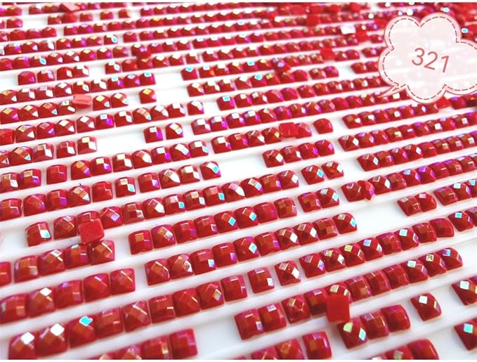 40000PCS AB Beads for Diamond Painting, Diamond Painting Accessories, 20 Colors Square Drills Rhinestones for Crafts, Bead Art or Nails Art, 2.5MM