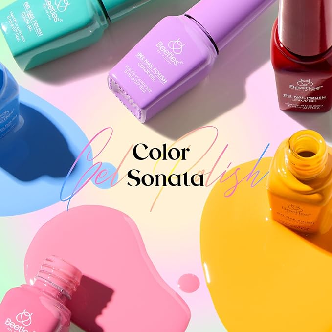 Beetles Valentines Gel Polish Set - 36 Color Spring Pastel Yellow Blue Pink Gel Polish Kit with Base Coat Glossy Matte Glitter Top Coat Soak Off UV LED Gel for Nail Art