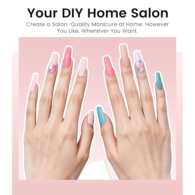 Phoenixy 71 Pcs Gel Nail Kit, 55 Colors Gel Nail Polish Kit with U V Light 5 Pcs Base and Top Coat Beginners Manicure Tools DIY Manicure Set Women's Valentine Gift Idea