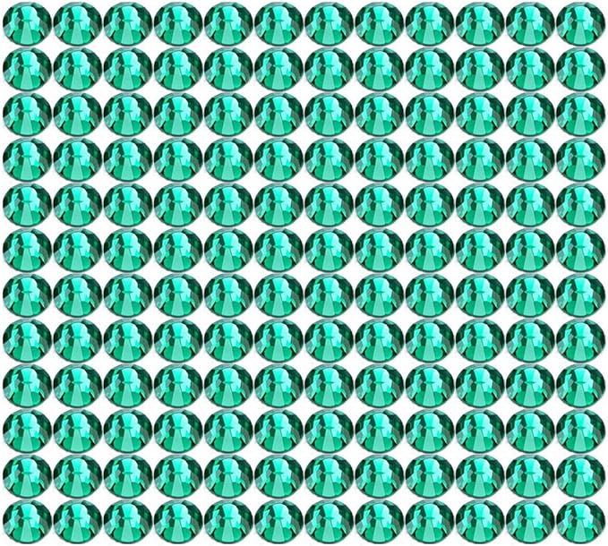 Onwon 1440 Pcs Crystal Flat Back Brilliant Round Rhinestones Glass Stones Glitter Gems Faux Diamond for Craft,Nail Art,Shoes,DIY Decorations (SS8 / 2.3mm, Emerald)