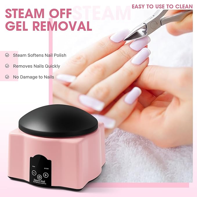 Automatic Upgraded Gel Nail Polish Removal Electric Steam Nail Remover Machine Set, Various Nail Gel Nail Chips Without Harming Hands Nail Art Tools Nail Remover Tools Set