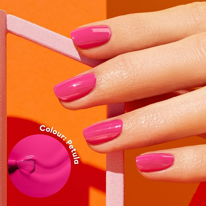 Manucurist Green Flash Gel Polish - Pétula (Deep Pink) - UV & LED Gel Nail Polish - 12-Free, Bio-Sourced (84%) - Professional Manicure - 15 ml