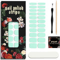 Nail Polish Strips (No UV Lamp Needed) - 22 Pcs Salon Quality Gel Nail Stickers - Long Lasting Wraps (Mint Milk Green)