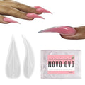 NOVO OVO Halloween Curved Stiletto Nail Dual Forms for Poly Gel Extension of 3D Eagle Claw, XL XXL Hawk Curve Sculptural Acrylic Nails, Reusable Full Cover Molds Nail Art Design 280 Pcs 14 sizes