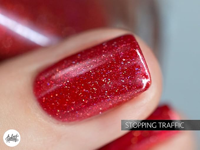 ILNP Stopping Traffic - Fire Engine Red Holographic Nail Polish