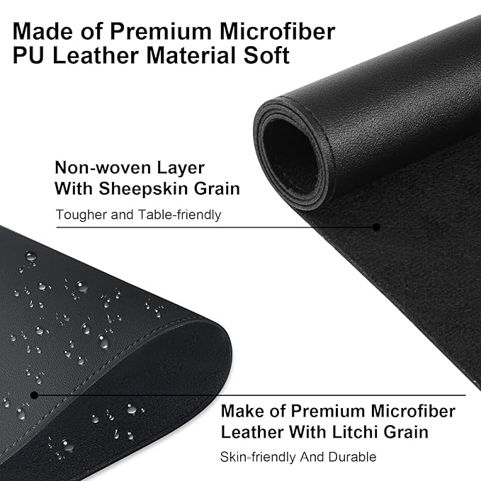 Diesisa Nail Art Table Mat,Foldable Nail Arm Rest Pad for Nails,Soft Microfiber PU Leather Nail Mat for Table,Waterproof Manicure Pad,Nail Table Pad for Nail Technician Salon Home-Black