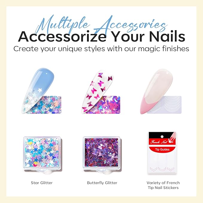 Modelones Hand to Toe Poly Nail Gel Kit, 30 Colors Earthy Tones Complete Extension Gel Nail Kit with U V Lamp Slip Solution Builder Tools for Starter & Professional DIY Manicure
