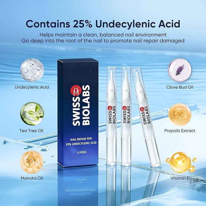 Nail Fungus Pen, Nail Repair Treatment Serum with Undecylenic Acid 25% & TreeTea Oil for Nail Strengthener & Growth (3)