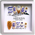 ARYANA NEW YORK Press On Nails - Handmade, Reusable, Luxury Almond Shape, Blue Dragon Chinese Pottery Collection - (Small)