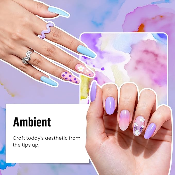 Phoenixy 66Pcs Gel Nail Polish Kit with U V Light, 50 Colors Gel Nail Kit Pink White Burgundy Glitter 5Pcs Base Top Coat Valentine DIY Manicure Starter Set for Beginners Gift for Women
