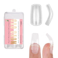 NOVO OVO Halloween 120 pcs Hawk Curved Transparent Clear Cystal Extra Super Extreme Deep Curve Half Cover Short Square Tapered Eagle Claw False Nail Extension Tips Acrylic Nail 10 Sizes in Box