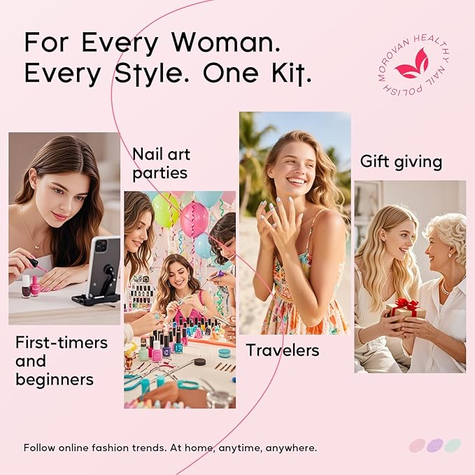 Morovan Poly Gel Nail Kit: All-in-One Beginners Practice Full Set With UV light & Slip Solution For Teens Nail Extension Gel Kit Starter At Home User Friendly & Salon Results for Home Manicures