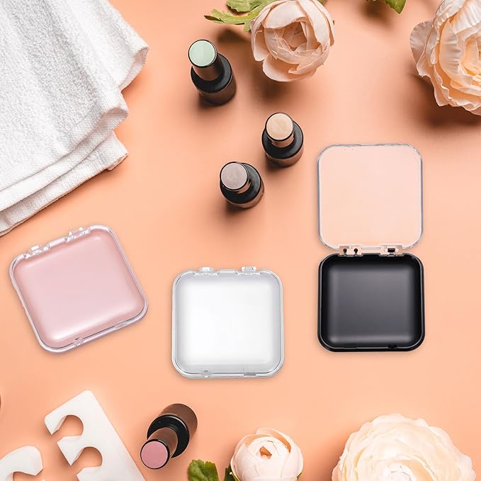 uxcell 20 Pcs Press on Nail Storage Box with Adhesive Double Sided Tape, Acrylic Nail Display Box for Nail Salon Home Storage Supplies, Clear/Black