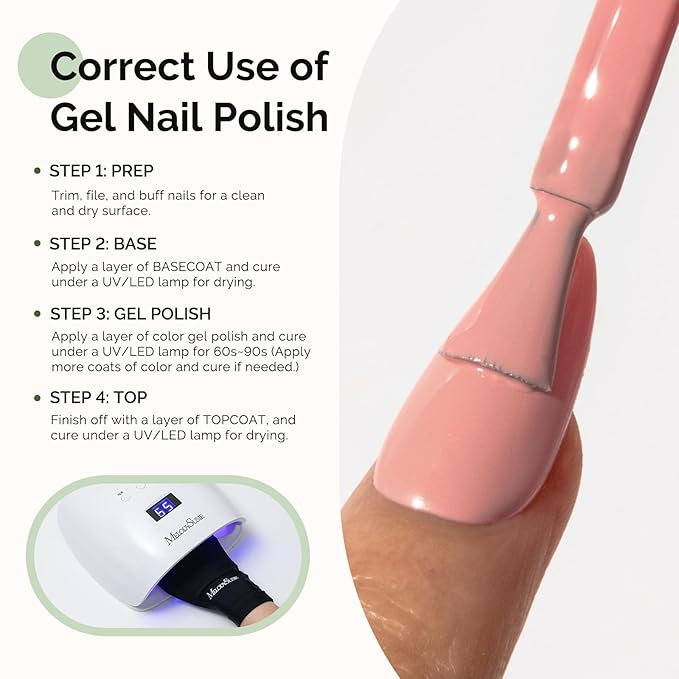 MelodySusie Hema Free Gel Nail Polish, 0.5 Fl Oz Thick Orange Pink Gel Polish, Non-Toxic, Long Lasting, Soak Off UV Nail Polish, Manicure Nail Design Salon DIY Nail Art at Home K0548