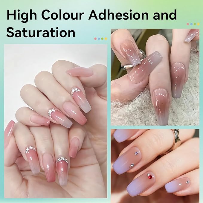 JODSONE 20 Colors Airbrush Gel Nail Polish Set for Nail Gradients No Dilution Gel Nail Polish DIY Various Patterns Nail Art, Girls Gift