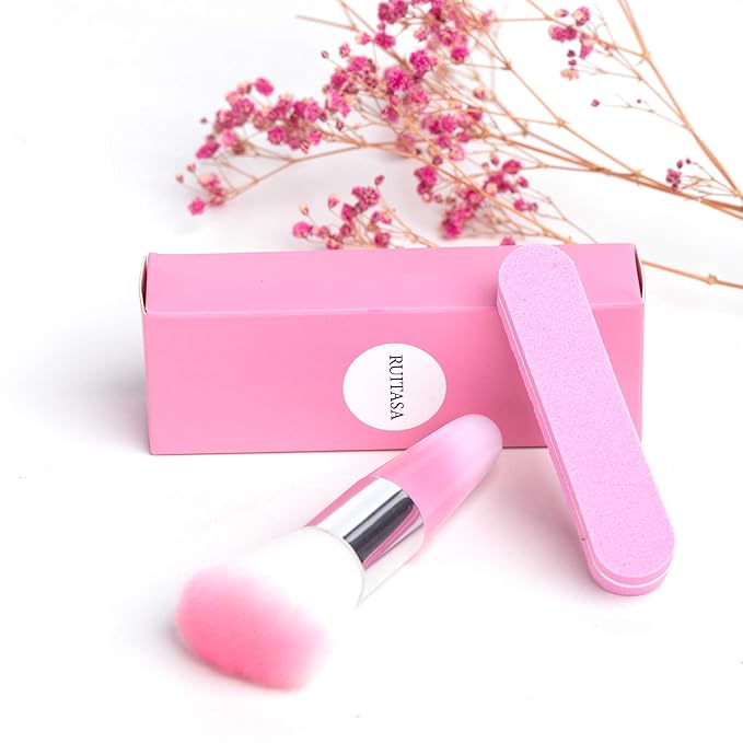 Soft Nail Art Dust Remover Powder Brush Cleaner For Acrylic & UV Nail Gel (pink)