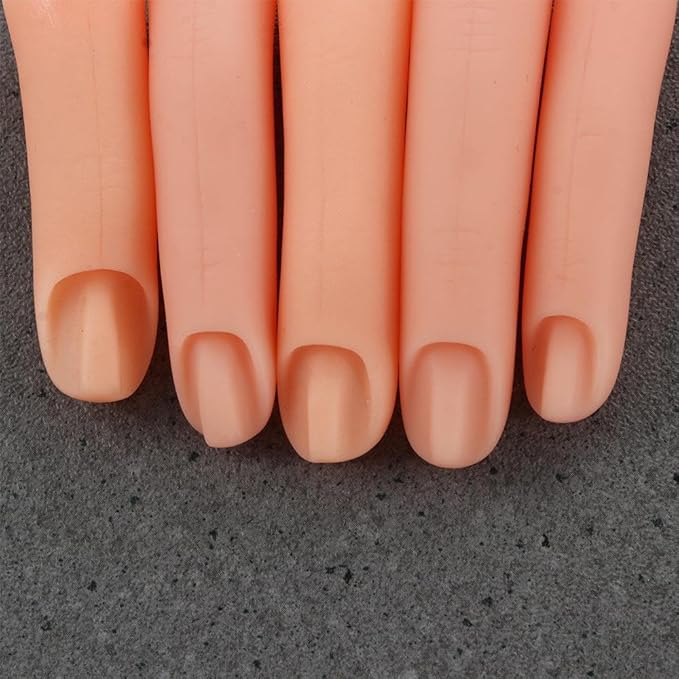 5Pcs Silicone Practice Fingers,Fake Nail Training Finger Soft Realistic Joint Nail Practice Fingers Manicure False Fingers for Hand Nail Art Training Display Tools