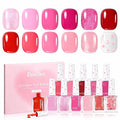 Beetles Valentine Nail Polish - Love's Prism 12 Colors Valentine Pink Nail Polish Set 5ml/0.17 Fl Oz, Salon Long Lasting DIY Nails Art Spring Valentines Nails Gifts for Her
