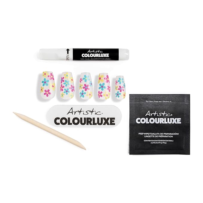 Artistic Colourluxe Press-On Tips - Kit Colourluxe Press-On Tips - Kits Nails - 30 Nails (Daisy Daze, Kit)