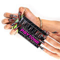PSYTONE Halloween Press on Nails Short Square French Fake Nails Press ons Red Cartoon False Nails with Mummy Ghost Spiders Webs Pattern Designs Glossy Acrylic Nails Full Cover Stick on Nails