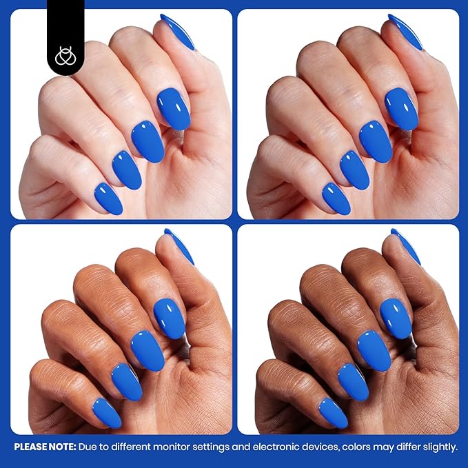 Beetles Blue Gel Polish - Hema Free Abyss Halo Blue Gel Nail Polish, Soak off UV Led Lamp Spring Nails Art Colorful Bottle Manicure Gifts for Women