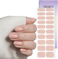 Semi Cured Gel Nail Strips – Real Gel Nail Polish Wraps | Long Lasting Easy Peel-Off Removal | Hema-Free | 20-Piece Solid Nude Pink Salon Sticker Kit with File & Stick