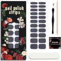 Nail Polish Strips (No UV Lamp Needed) - 22 Pcs Salon Quality Gel Nail Stickers - Long Lasting Wraps (Mossy Secret Green)