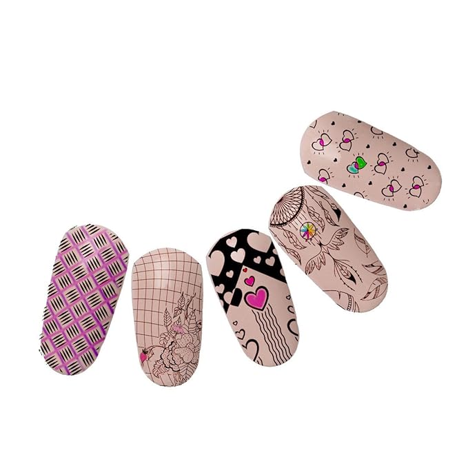 Mezerdoo 10pcs Nail Art Stamping Plate Skull Flower Mixed DIY Nails Image Stamp Stamping Plates Manicure Template for UV Gel Polish Painting
