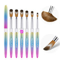 6PCS Kolinsky Nail Art Brush Set, 4/8/10/12/14/16. Oval Shaped Acrylic Powder Nail Design Tools for Professional Manicure DIY Home
