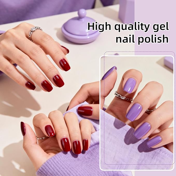 JODSONE 55 Colors Gel Nail Polish Kit with Base Top Matte Coat Soak Off Manicure Salon DIY at Home