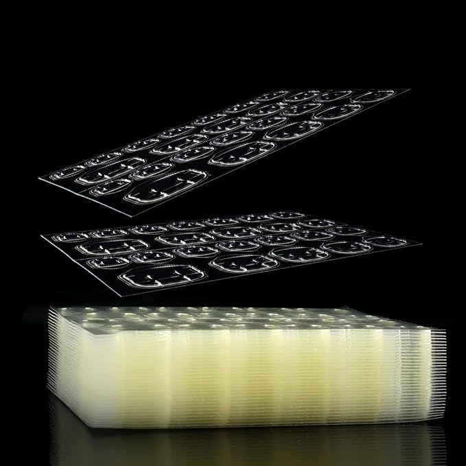 Laza 720 Pcs Thin Breathable Adhesive Tabs Fake Nail Glue Sticker 30 Sheets Super Sticky Double Sided Tips (Germany Jelly Gel) Flexible for Acrylic False Nails Manicure Tape
