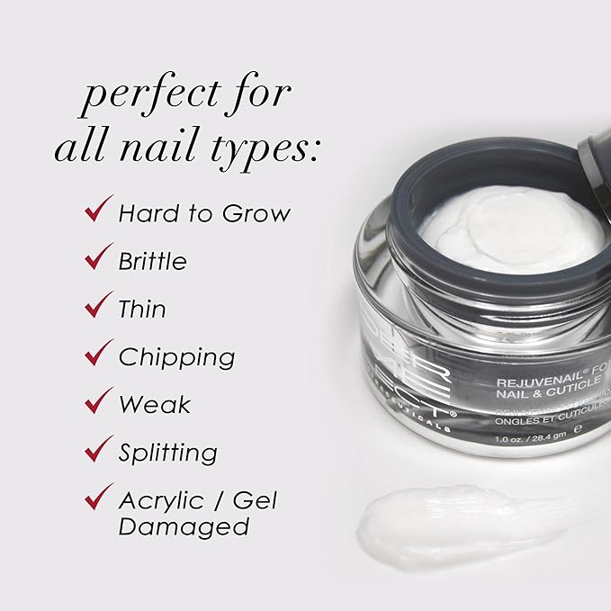 Dermelect Rejuvenail Fortifying Nail & Cuticle Treatment- Cream for Dry Damaged Cuticles with Peptides Hyaluronic Acid Shea Butter, Moisturizes, Soothes, Strengthens Repairs Cuticles & Nails