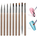 Nail Art Brushes, Nail Brushes for Nail Art Brush Acrylic Set Design Tools Brown (9Pcs)