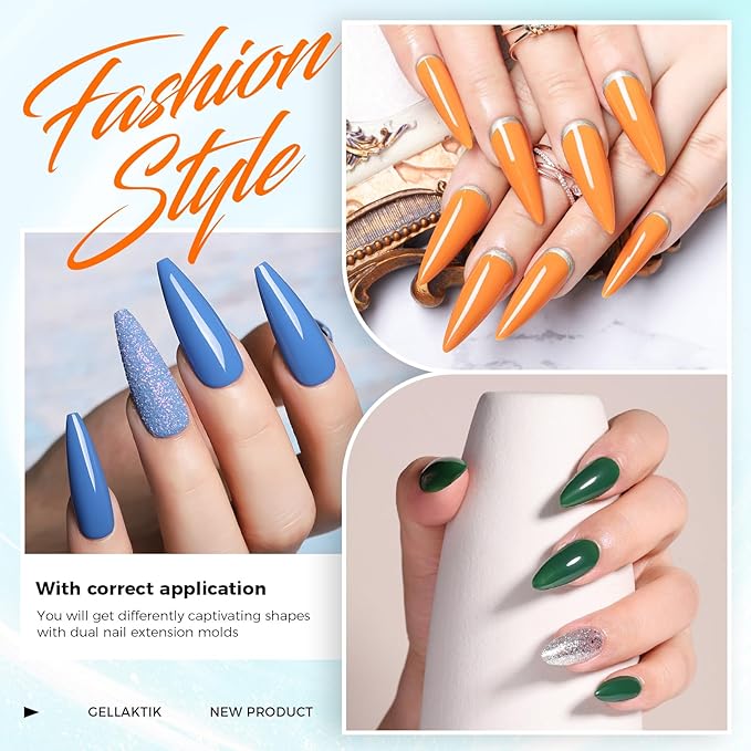No Wipe Gel Base & Top Coat Set with Cuticle Oil, 3 x 15ml Fast UV/LED Cure, Long Lasting Glossy Manicure, Nail Care Kit for Dry Cuticles