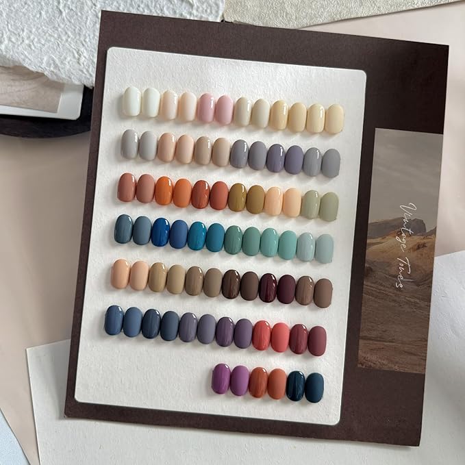 GAOY 42 Pcs Gel Nail Polish Kit, Nude Neutral Blue Burgundy Colors All Seasons Gel Nail Polish Set with Glossy & Matte Top Coat and Base Coat for Salon and DIY Manicure at Home