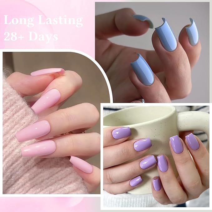 MEET ACROSS 30pcs Gel Nail Polish Set, 30 Colors Gel Polish All Seasons Nude Pink Blue Glitter Gold Silver Black White Nails Art Kit DIY Salon at Home