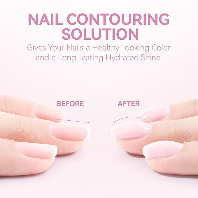 Gelike EC Gel Nail Glue UV Light: Pink 6 in 1 Adhesive Gel Nail Polish, Strong Nail Glue for Press On Nails Nails Acrylic Tips, Long Last - Nail Art Gift for Home Salon Beginner DIY