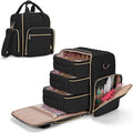 LUXJA Nail Polish Organizer Holds 72 Bottles, Nail Polish Case with 3 Removable Bags and Tools Storage Pockets (Patent Pending), Black