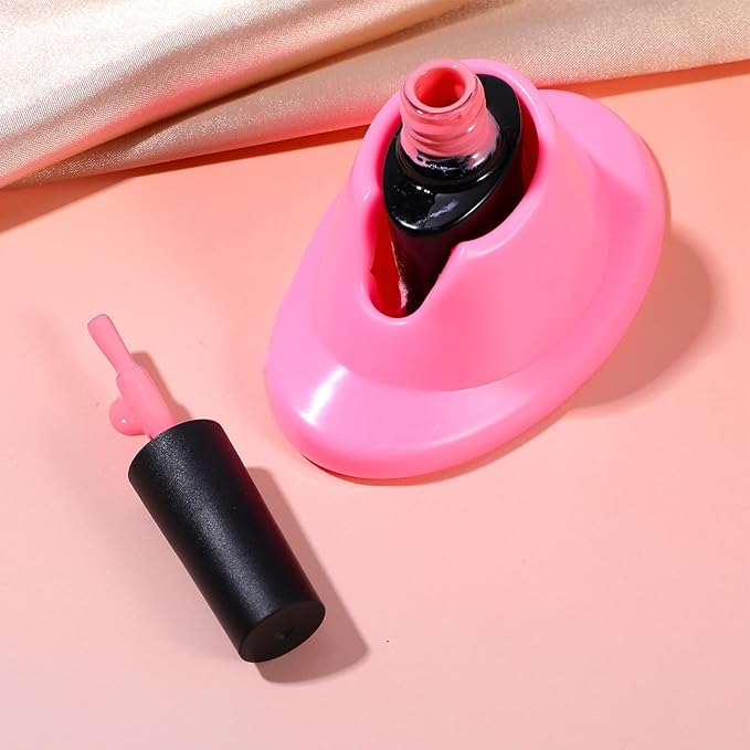 2PCS Nail Polish Bottle Holder Soft Rubber Nail Polish Bottle Holder Anti-Spill Bottles Stand Nails Holders For Painting Manicure Display Tools Nails Polishes Accessories Nailart Supplies