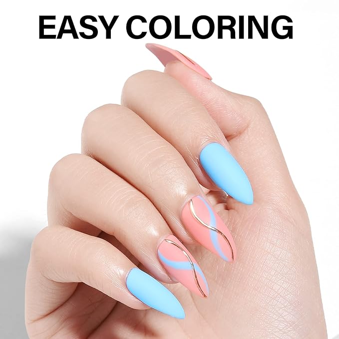 AILLSA Stiletto Nail Tips - Upgraded Matte Gel Nails Tips, Pre-filed Soft Full Cover Gelly Tips 240Pcs Pre-shaped Acrylic Clear Fake Press On Nail Tip for Soak Off Nail Extension 10 Sizes