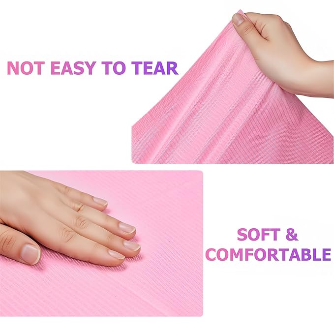 Makartt Disposable Nail Mats: 20 Pcs Foldable Nail Paper Towels for Table Acrylic Practice Sheet 3 Ply Waterproof Nail Art Table Mats Clean Pads for Salon Manicure Tattoo Pink