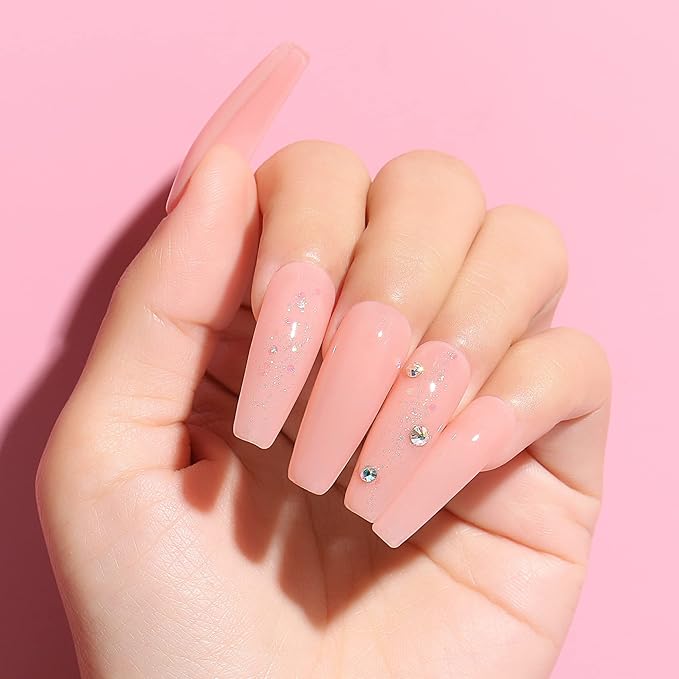 AIMEILI Hema Free Rubber Base Gel For Nails, Soak Off U V LED Clear Sheer Gel Nail Polish, 4 in 1 Nail Strengthen/Enhance/Base Coat/Color Set Of 6pcs X 10ml - Kit 45