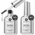 Gel Nail Glue Long Lasting: 2 Pcs 15ml Nail Glue Gel for Clear Acrylic Nails Tips 6 in 1 for False Nails Tips