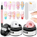 Nude and White Molding Gel for Nails 3d Sculpting Gel Non Stick Hand Solid Builder Gels for Nail Extension Sculpting Modeling for Carving Patterns Decoration Home Manicure DIY for Women