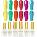 Artdone Sheer Gel Nail Polish Set Jelly UV Gel 6 Colors Translucent Milky White Pink Nude Brown Colors Nail Polish For All Seasons